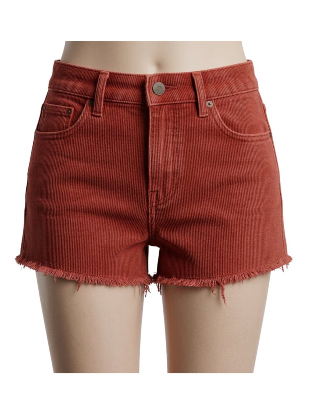Carve Designs Corduroy Frayed Hem Shorts Rust Red Size 8